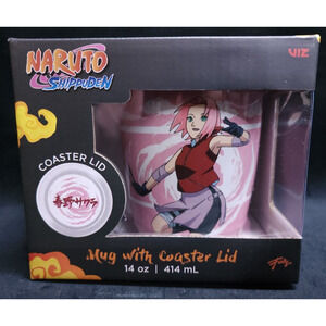 Exclusive Naruto Shippuden Ceramic Coffee Mug Cup w/ Coaster Sakura Anime 14 oz